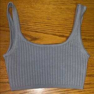 Wilfred Gray Ribbed Crop Top tank top Outer Banks